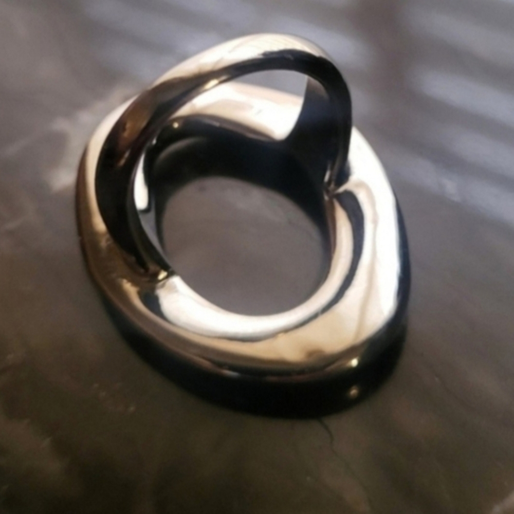 Statement Modern Sculptural Silver Ring - image 2